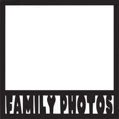 a black and white photo frame with the word family photos in it's center