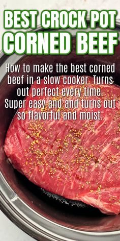 the best crock pot corned beef recipe is in this slow cooker and it's ready to be cooked