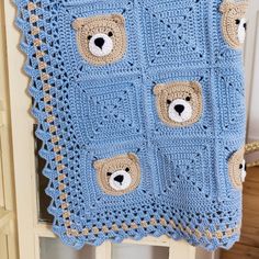 Crochet Teddy Bear Blanket Pattern, Crochet Bear Blanket Pattern by Maisie and Ruth instant Download PATTERN ONLY - Etsy Teddy Bear Blanket Pattern, Crochet Teddy Bear Blanket, Teddy Bear Blanket, Joining Crochet Squares, Crochet Baby Projects, Blanket Pattern Crochet, Knit Baby Jackets, Bear Blanket