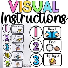 visual instructions for students to use in the classroom