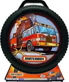 a toy fire truck is on display for kids to play with it's wheels