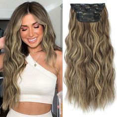 PRICES MAY VARY. ❤【More Volume】--At 190g 20 inches,Each pack includes: 2 pieces of 5 inches wide 2 clips in wefts; 1 piece of 6 inches wide 3 clips in weft; 1 piece of 7 inches wide 4 clips in weft.(This weight is within people tolerance.If you feel it’s too heavy.You can reduce the number of pieces you wear.Or you can trim the length to reduce the weight). ❤【How to care】--Unlike your own hair, hair extensions may become tangled without nutrients. Use a detangling spray, or take a spray bottle a Below Shoulder Length Hair, Wavy Extensions, Detangling Spray, Blonde Hair Extensions, Bad Haircut, Detangler Spray, Hair For Women, Synthetic Hair Extensions, Brown Blonde Hair