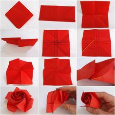 step by step instructions on how to make origami roses for valentine's day