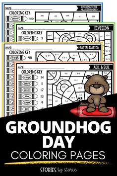 groundhog day coloring pages for kids to color and practice their language skills with the groundhog