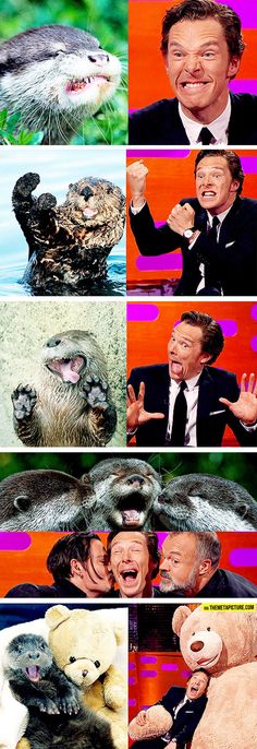 an image of a man with otters on the set of tv show jimmy and friends