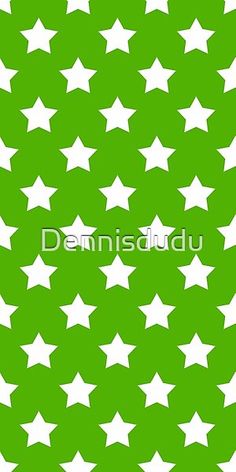 White Stars Green Background Pattern Design by Dennisdudu | Redbubble