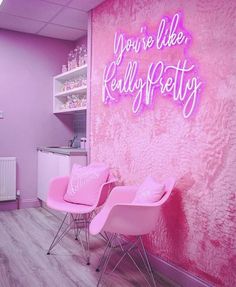 you're like really pretty neon sign pink Privates Nagelstudio, Esthetician Decor, Ideas Decoracion Salon, Ideas Salon, Pink Salon, Decor Spa, Facial Room, Lash Room Decor, Beauty Room Salon