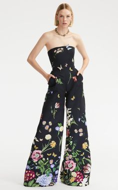 Oscar de la Renta - jumpsuit Oscar De La Renta, Print Jumpsuits For Women, Oscar Dela Renta, Tube Top Jumpsuit, Blossom Print, Designer Jumpsuits, Strapless Jumpsuit, Floral Jumpsuit, Printed Jumpsuit