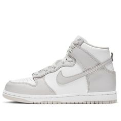 (PS) Nike Dunk High 'Vast Grey' DD2314-101-KICKS CREW Nike Dunks High, Skor Sneakers Nike, Gray Nike Shoes, White Sneakers Shoes, Shoes Png, Skor Sneakers, Dr Shoes, White Nike Shoes, All Nike Shoes