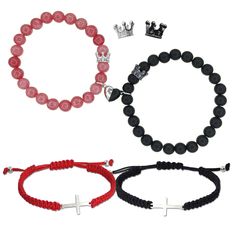 PRICES MAY VARY. 【Couples Bracelets】: These Crown magnetic bracelets keep you connected with your loved ones, no matter the distance. Feel together even when apart from your boyfriend, girlfriend, wife, husband, fiancé. Despite the miles, knowing you're missed brings sweet closeness. 【Matching Bracelets Jewelry】: The Couple Bracelets come in 2 sets, featuring King and Queen crown designs made of alloy and stone/jade. The Cross/infinite design is crafted from stainless steel and nylon string, sym Valentines Day Long Distance, His And Hers Bracelets, Matching Bracelets For Couples, King And Queen Crowns, Bracelets For Couples, Magnetic Bracelets, Heart Bracelets, Couples Bracelets, Girlfriend Anniversary