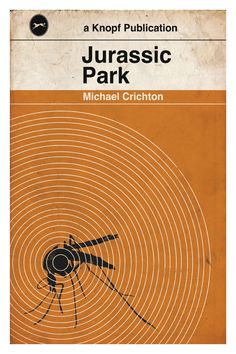 an orange book cover with the words jurasic park written in black on it