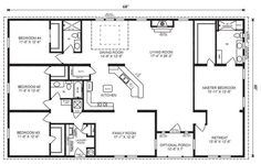 the floor plan for a two bedroom house with an attached bathroom and living room area