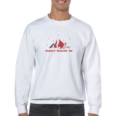 A perfect unisex Christmas embroidered crew neck sweatshirt for all occasions. Classic crew neck feel with amazing quality. Made with athletic cotton, knit to perfection with a super soft feel. The best gifts for those trying to make long-lasting memories. They are designed with the most comfortable materials. organic durable cotton. They are designed and prepared with care and passion. ORDER PROCESS: - The processing time is usually 2-4 business days. But I will try to get it out on the same da Santas Favorite Ho, Santa Sweatshirt, American Holiday, Funny Santa, Christmas Hoodie, Santa Funny, Christmas Hoodies, How To Clean Iron, Sweater Gift