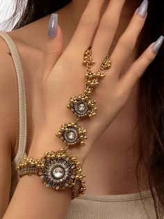 Verde,Rojo,Blanco  Collar  Aleación de zinc   Embellished Fantasy Accessories, Finger Bracelets, Bracelet Metal, Necklace Sets, Lingerie Accessories, Watches Women Fashion, Metal Bracelets, White Collar, Kids Beachwear