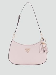 Designer Bag Louis Vuitton, Simple Shoulder Bag, Clear Shoulder Bag, Cute Guess Bags, Light Pink Shoulder Bag, Cute School Tote Bags, Cute Purse Aesthetic, Cute Everyday Purse, Guess Noelle Bag