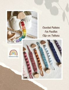 crochet pattern for pacifier clips - on - tethers with instructions