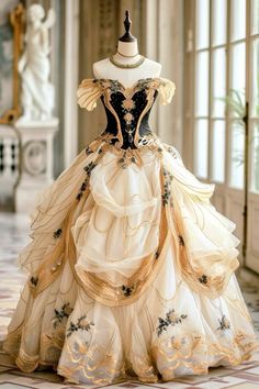 Ball Gown Unique, Fairy Tale Dress Aesthetic, Women In Ball Gowns, English Ball Gown, Period Ball Gowns, Vintage Princess Dress Fairytale, 1800s Royal Fashion, 1800 Dress Aesthetic, Elegant Victorian Dresses