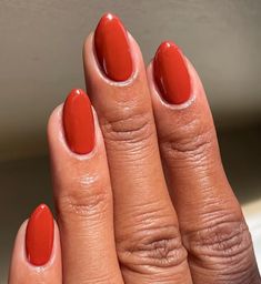 Orange Classy Nails, Sunset Orange Nails, Black Women Nails, Bright Gel Nails, Red Orange Nails, Nail Ring, Nail Patterns, Autumn Nails, Orange Nails