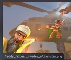 an image of a video game being played on the computer screen with caption that reads, ready, fazbear, inades, afghanistan png
