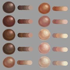 an image of different shapes and sizes of balls on a gray background, including circles