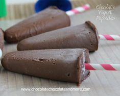 chocolate ice cream pops are on the table