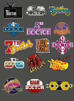 various logos and stickers are shown in this graphic design contest for doctor whos on the block?