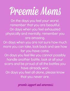 a poem that says,'prene moms on the day you feel your worst