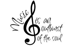 a music note with the words music is an instrument of the soul