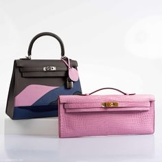 Bubblegum, the most coveted color from Hermes. This Kelly Cut clutch is done in Matte Porosus Crocodile in Bubblegum Pink, featuring one top handle, Gold Hardware, and a flap top with a turnlock closure. The interior is done in Pink bubblegum Chevre Leather, featuring one slip pocket. Offered in pristine condition, worn several times, plastic off. Porosus crocodile is the most luxurious exotic skin from Hermes. It is created by polishing the spots with agate for a"Lisse Finish"to the leather of Kelly Cut, Pink Bubblegum, Saltwater Crocodile, Stylish Woman, Elegant Bags, Kelly Bag, Crocodile Skin, Hermes Bags, Bubblegum Pink