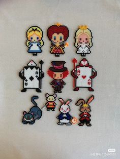 the pixel characters are all made out of beads