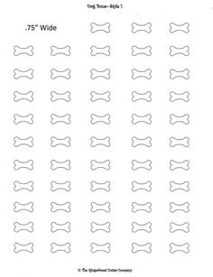 a printable pattern for the dog bone size chart