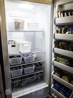 an open refrigerator filled with lots of food