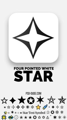 Four Pointed White Star Symbol Stars Aesthetic