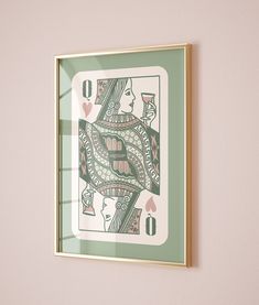 Elevate your space with this trendy queen of hearts playing card print. This sage green and pink aesthetic wall art is an ideal decor for a preppy room, kitchen and right above a bar cart! 🥂 Y O U * R E C E I V E * 5 files that are scalable to different sizes at 300 DPI high resolution and CMYK color profile for printing. (If you are purchasing a gallery set, you will receive 5 ratio for each artwork.) * 2:3 ratio: 24x36 Scalable to 4x6 / 6x9 / 8x12 / 10x15 / 12x18 / 16x24 / 20x30 * 3:4 ratio: Pink And Green Prints, Retro Bar Cart, Preppy Wall Art, Hearts Playing Cards, Bar Cart Art, Retro Bar, Preppy Room, Card Print, Aesthetic Wall