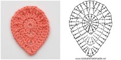 the crochet pattern is shown next to an image of a knitted object