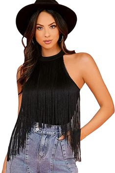 Show how you gotta BIG REPUTATION with this fringe-ly top! Dancing Bachelorette Party, Cute Western Outfits, Club Dancing, Cowgirl Outfit, Rodeo Cowgirl, Bodycon Bodysuit, Bodysuit Tops, Halter Bodysuit, Flattering Tops