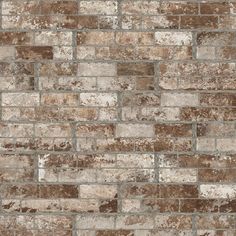 an old brick wall is shown in brown and white colors, as well as the background