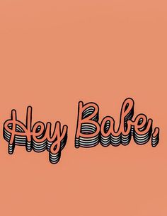 the word hey bake written in black on an orange background