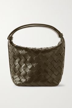 The sensitive evolution of Bottega Veneta's time-honored 'intrecciato' weave speaks to the artistry the house is known for. This mini 'Wallace' tote has been crafted in Italy from strips of supple leather. The sleek curved top handle sits comfortably in your hand or the nook of your elbow. Bottega Veneta Bag Tote, New Bottega, Eyewear Shop, Bottega Veneta Intrecciato, Bag Obsession, Mint Gold, Crochet Tote, Mini Tote, Black Tote