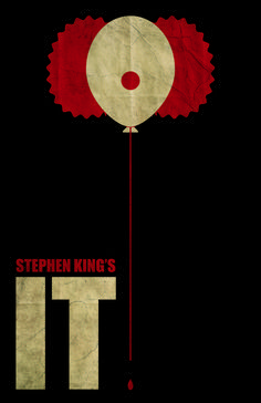 the poster for stephen king's it shows a red and white flower with a black background