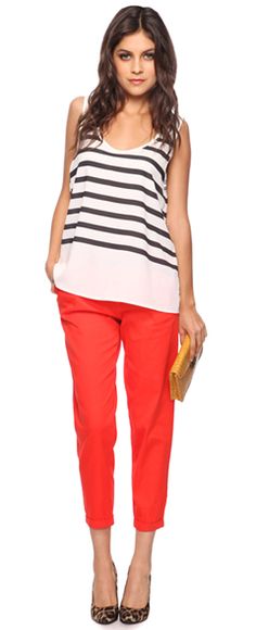 cute Coral Pants, Cold Hard Cash, Casual Outfit Inspiration, Love Clothing, Colored Pants, Red Pants, Womens T Shirt, Cami Dress, Spring Summer Outfits