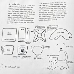 the instructions for how to make an origami cat with pictures and text on it