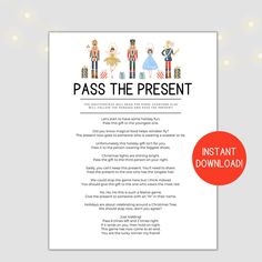 a poster with the words pass the present and an image of nutcrackers
