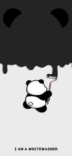 a panda bear holding an umbrella in front of the word i am a whitewasher