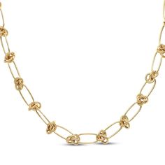 Symbolize your unbreakable bond with this elegant alternating link and love knot necklace. 10K yellow gold 18-inch fashion chain with lobster clasp Made in Italy Love Knot Necklace, Accessories Jewelry Necklace, Love Knot, Knot Necklace, Link Necklace, Chain Styles, Lobster Clasp, Apparel Accessories, Knot