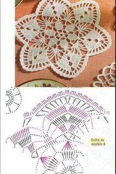 crochet doily patterns with pictures of them on the side and in the middle
