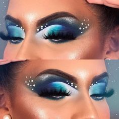 Dark Skin Makeup Tutorial, Rainbow Eye Makeup, Glitter Makeup Looks, Rhinestone Makeup, Makijaż Smokey Eye, Fancy Makeup