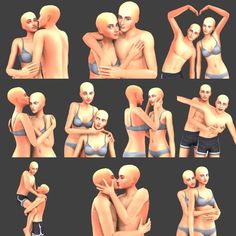 an animated image of two people hugging each other