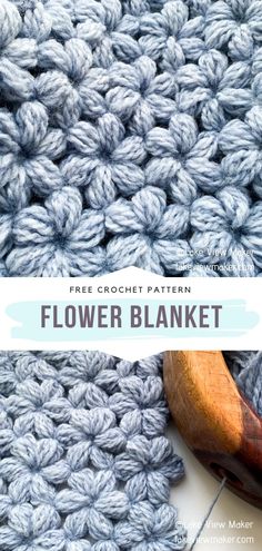 Crochet Flower Blanket Thick Crochet Yarn, Crochet Patterns For Wool Yarn, How To Begin Crocheting, Quick And Easy Crochet Baby Blanket, Two Tone Crochet Blanket, Short Crochet Projects, Little Crochet Projects, Crochet For Summer, Witchy Crochet