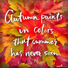 the words autumn paints in colors that summer has never seen